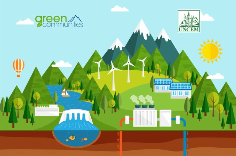 Green Communities immagine grafica con loghi Uncem