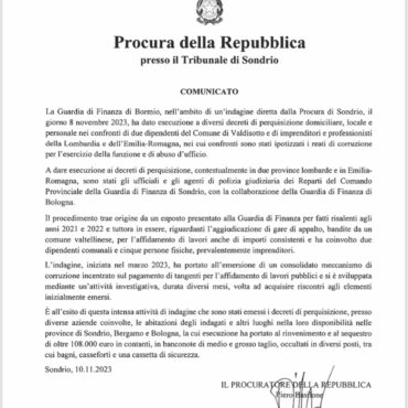 Appalti “sospetti”, nei guai due dipendenti del Comune di Valdisotto