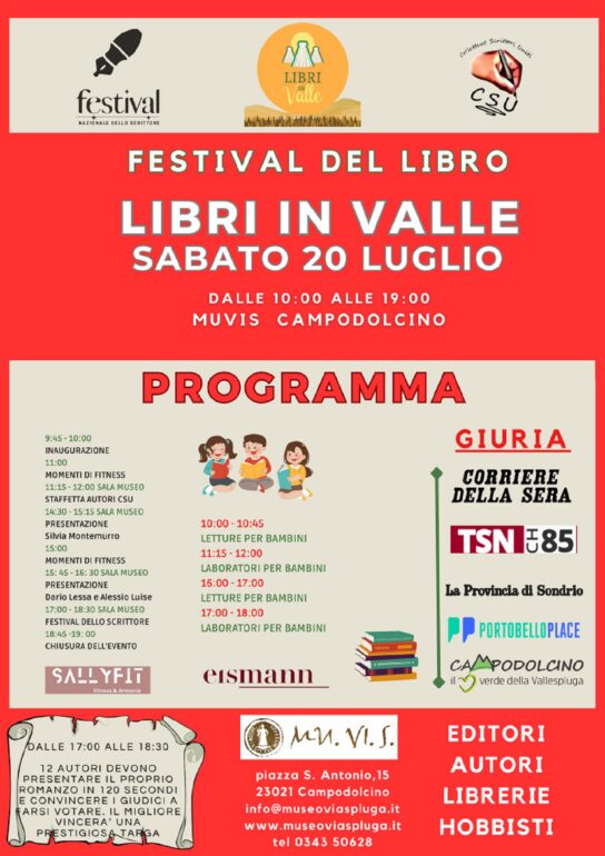 Libri in valle sabato 20 luglio 2024