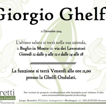 Addio a Giorgio Ghelfi, fece grande lo scatolificio dei genitori