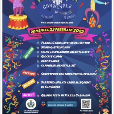 A SONDRIO RITORNA CARNEVALE DEI RAGAZZI CON L’EDIZIONE 2025