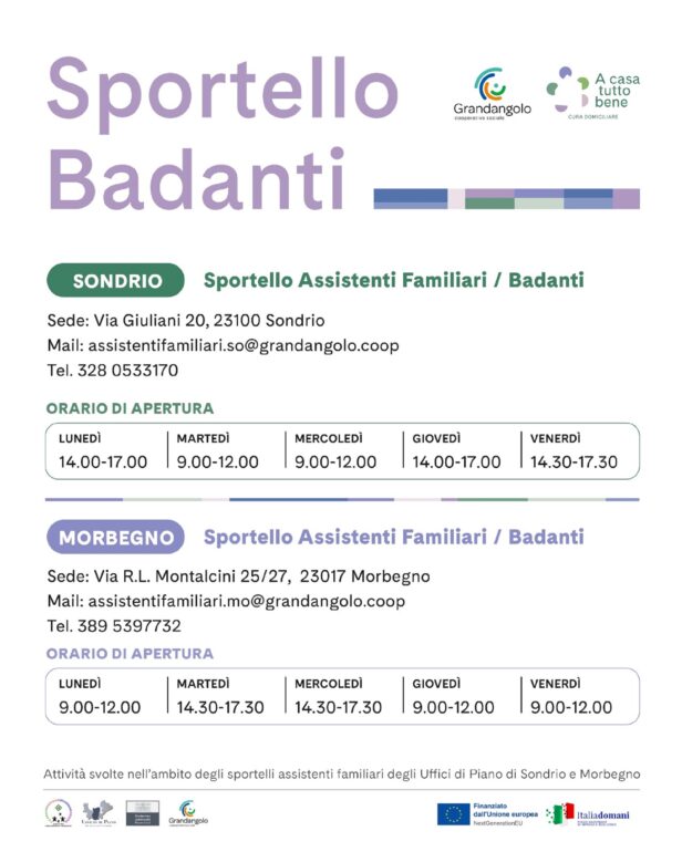 Locandina sportello badanti