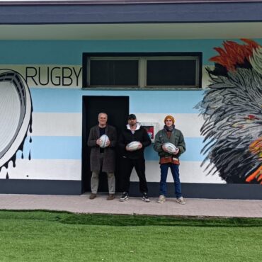 Rugby giovanile: allenamento congiunto e nuovo murales a Sondrio