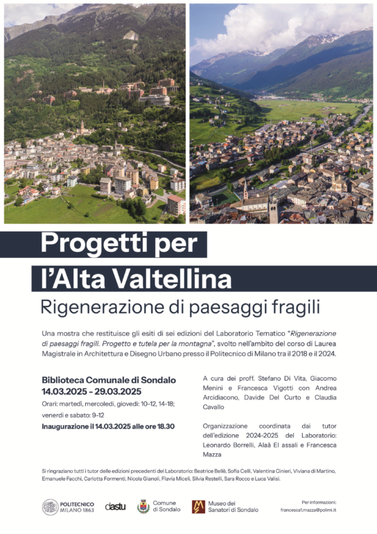 Locandina Mostra Progetti per lAlta Valtellina polimi