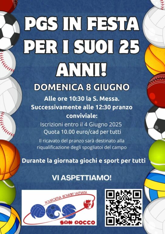 Locandina Festa 25 anni PGS SAN ROCCO