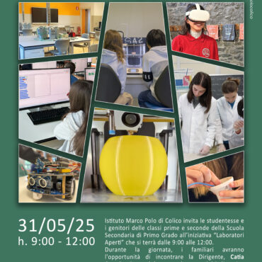 “Ragazze in Lab – Laboratori Aperti”. Il 31 maggio all’Istituto Marco Polo di Colico una giornata per scoprire il futuro tra tecnologia, inclusione e talento