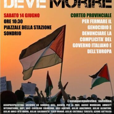 “Gaza non deve morire”. Sabato 14 a Sondrio manifestazione provinciale