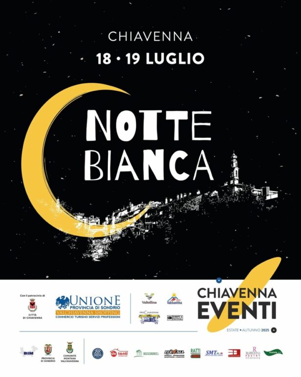 Locandina Notte Bianca Chiavenna 2025