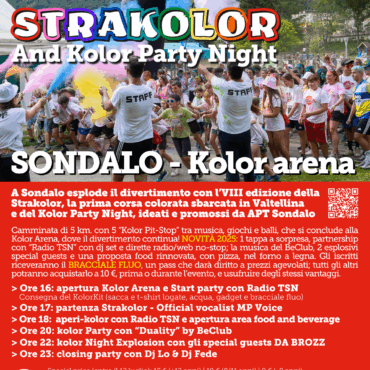 A Sondalo torna la STRAKOLOR! Sabato 19 luglio sarà una giornata esplosiva tra colori, musica e tanto divertimento… e TSN c’è!