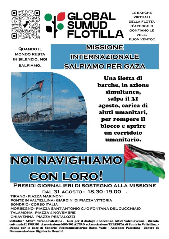 Locandina presidi Global Sumud Flotilla