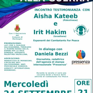Resistere alla guerra – Incontro con Aisha Khatib e Irit Hakim a Morbegno | Combatants for Peace