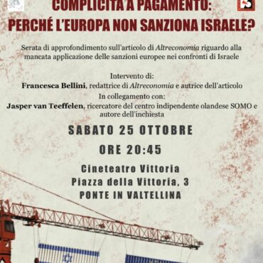Israele, economia e silenzi europei: dibattito aperto a Ponte in Valtellina