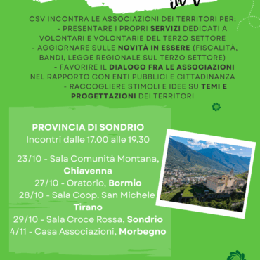 Csv in tour: incontri con le associazioni delle province di Monza Brianza, Lecco e Sondrio