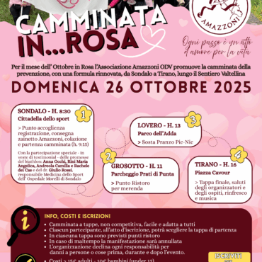 Camminata in Rosa da Sondalo a Tirano: perché ogni passo è un atto d’amore per la vita