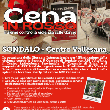 Sondalo si veste di rosso: la Cena in Rosso 2025 contro la violenza sulle donne