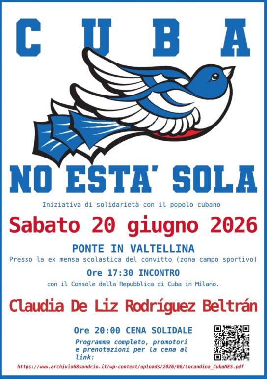 Cuba, iniziativa di solidarietà a Ponte in Valtellina: incontro con il Console e cena benefica per aiuti umanitari 1 loc Rab 16 giu 1