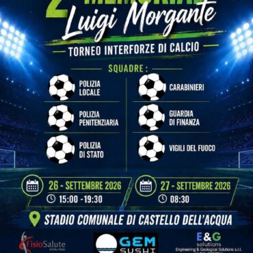Memorial Luigi Morgante, a Castello dell’Acqua torna il torneo delle forze dell’ordine